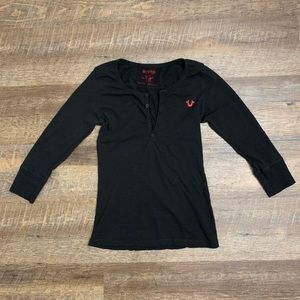 True Religion | Black Half-Sleeve Top